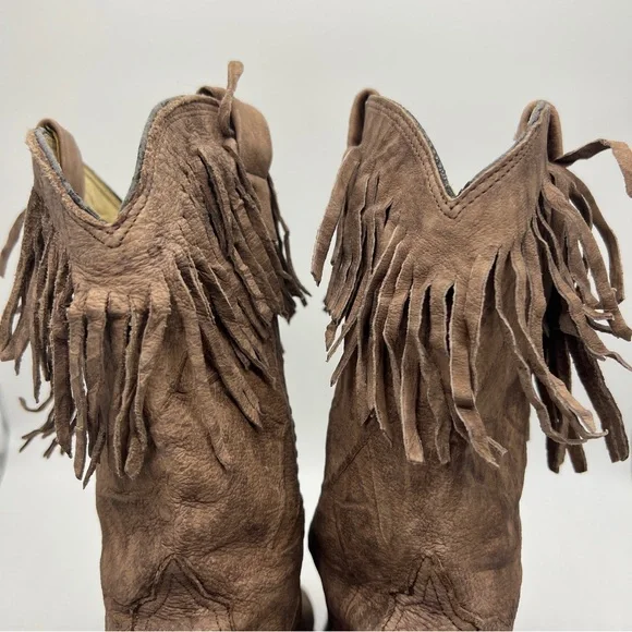 Women's Durango Western Boots Size 5 1/2 Tassels Brown Metal Tip - Picture 8 of 13